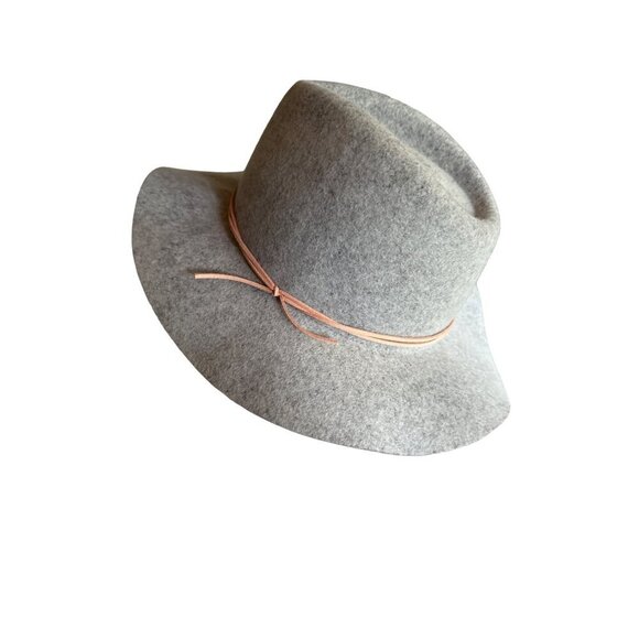Abercrombie & Fitch Womens Wool Fedora Hat Gray With Pink Band - Picture 1 of 6